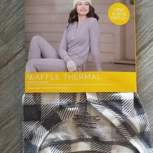 warm essentials Cuddl Duds henley waffle thermal
